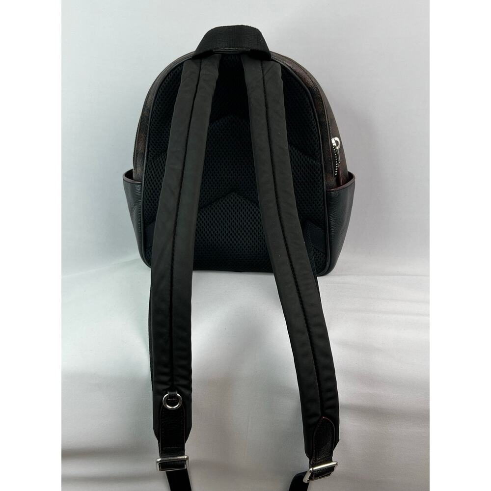Coach Mini Court Backpack Signature Canvas Leopard Print Black Pebble Leather - Picture 5 of 12